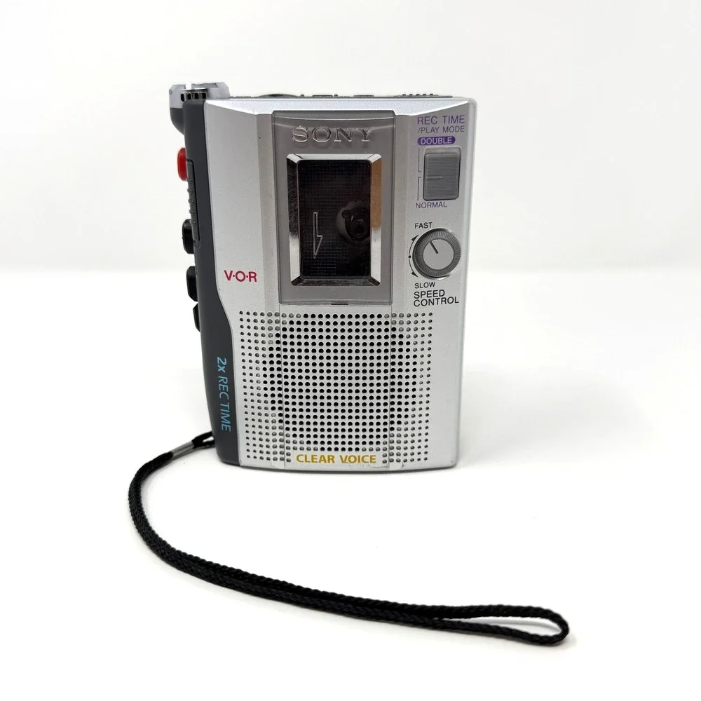 Sony TCM-200DV Cassette Corder Recorder VOR Clear Voice Silver Untested